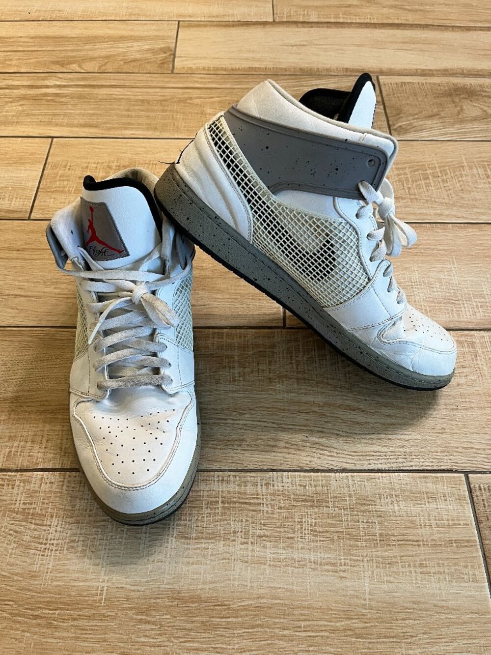 Mens Nike Air Jordan 1 Retro 89 'White Cement' 599873-104 - 13